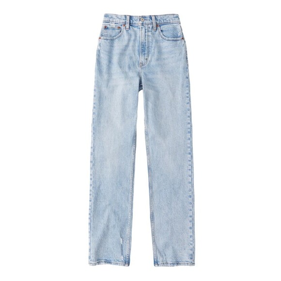 Abercrombie & Fitch Ultra High Rise 90 Straight Jean Curve Love Light Blue 29/8S - Picture 4 of 6